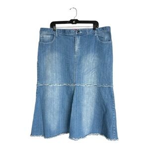 Classic Blue A-Line Denim Skirt